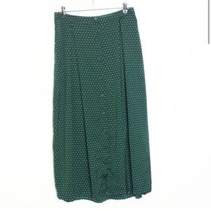 Who What Wear Green Polka Dot Maxi Skirt